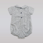 Paz Rodriguez Copitos Woven Blue Romper for Newborn Infants