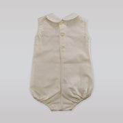 Paz Rodriguez White Woven Copitos Romper for Newborn Baby Infants