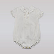 Paz Rodriguez Copitos Baby Woven Romper with Delicate Button Details