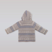 Paz Rodriguez Baby Hooded Knit Coat in Porcelain Hazelnut