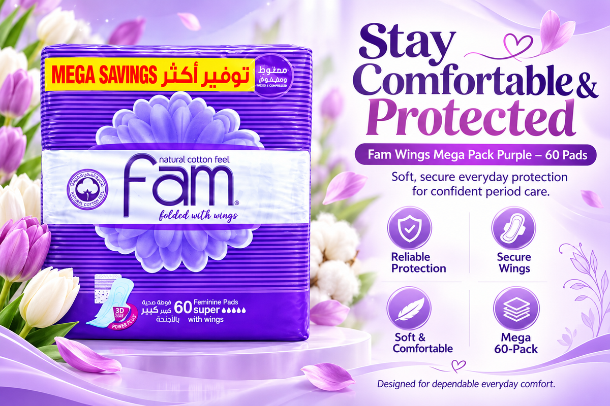 Fam Wings Mega Pack Purple –  2 x 60 Pads = 120 pads