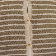Pale Cloud Girls Olive Striped Knit Button Down Cardigan Sweater