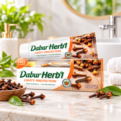 Dabur Herbal Clove Toothpaste | Cavity Protection | 4 x 100g (Pack of 4)