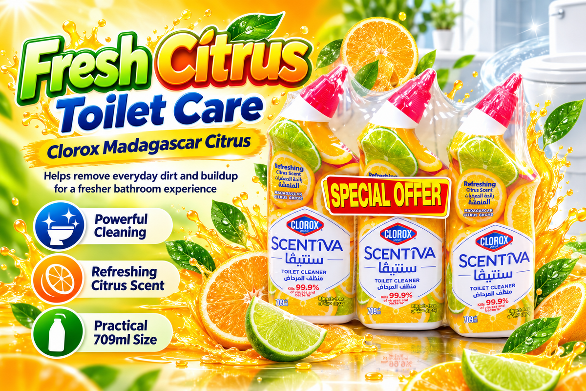 Clorox Madagascar Citrus Toilet Cleaner 709ml X 4PCS – Deep Clean & Fresh Scent