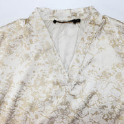 Pale Cloud Jamie Girls Ecru Blouse with Gold Foil Accents