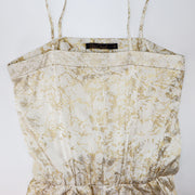 Elegant Pale Cloud Jamie Ecru Play Suit with Gold Foil