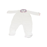 Petit Bateau White Cotton Baby Sleepsuit Dors Bien Footed Onesie