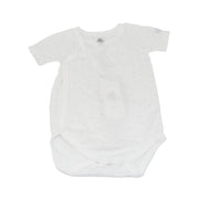 Petit Bateau Soft White Cotton Short Sleeve Baby Bodysuits 2-Pack