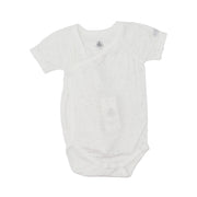 Petit Bateau Soft White Cotton Short Sleeve Baby Bodysuits 2-Pack