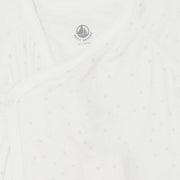 Petit Bateau Soft White Cotton Short Sleeve Baby Bodysuits 2-Pack