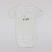 Petit Bateau Soft White Cotton Baby Bodysuit Bird Print