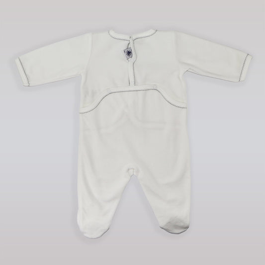 Petit Bateau Soft Cotton Baby Sleepsuit Pajamas in White