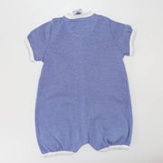 Petit Bateau Baby Blue Striped Cotton Romper Shortall 18M