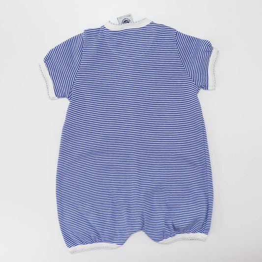 Petit Bateau Baby Cotton Striped Short Romper Playsuit Blue