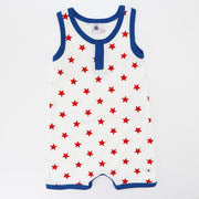 Petit Bateau Nautical Striped Cotton Short Sleeve Baby Romper