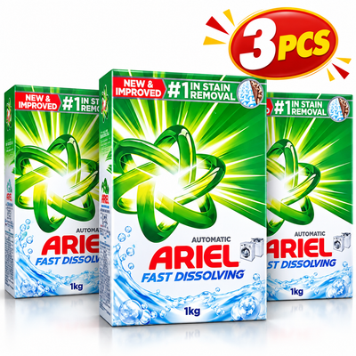 Ariel Original Scent Detergent Powder 1kg x 3pcs – Powerful Deep Cleaning