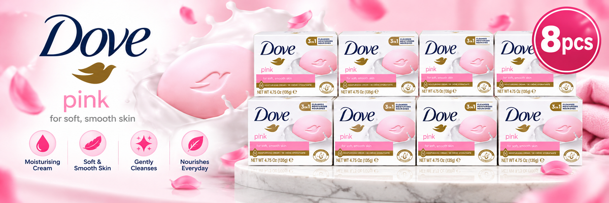 Dove Pink Beauty Bar 135g x 8pcs – Gentle Cleansing & Soft Skin Care