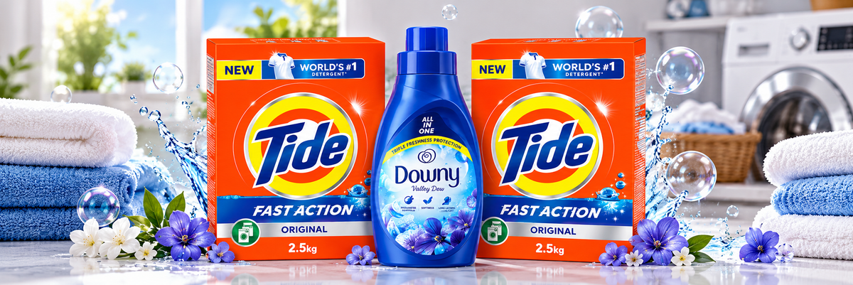Tide Blue Detergent 2.5kg × 2 + Downy Concentrate 400ml