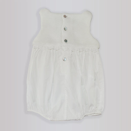 Purete Du Bebe Soft Blue Cotton Baby Overalls Romper