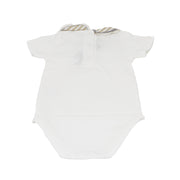 Purete Du Bebe Soft White Cotton Infant Bodysuit 3 Months