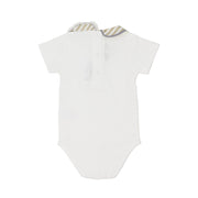 Purete Du Bebe Soft White Cotton Infant Bodysuit 3 Months
