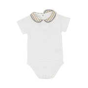 Purete Du Bebe Soft White Cotton Infant Bodysuit 3 Months
