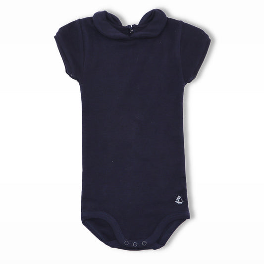 Petit Bateau White Cotton Sailboat Print Baby Short Sleeve Bodysuit