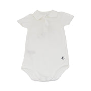 Petit Bateau Baby White Sailboat Print Cotton Body Suit