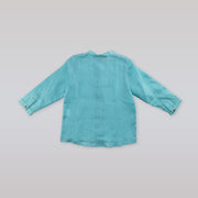 Purete Du Bebe Baby Teal Cotton Knit Overall Romper