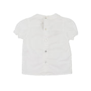 Purete Du Bebe Elegant White Lace Trim Baby Blouse