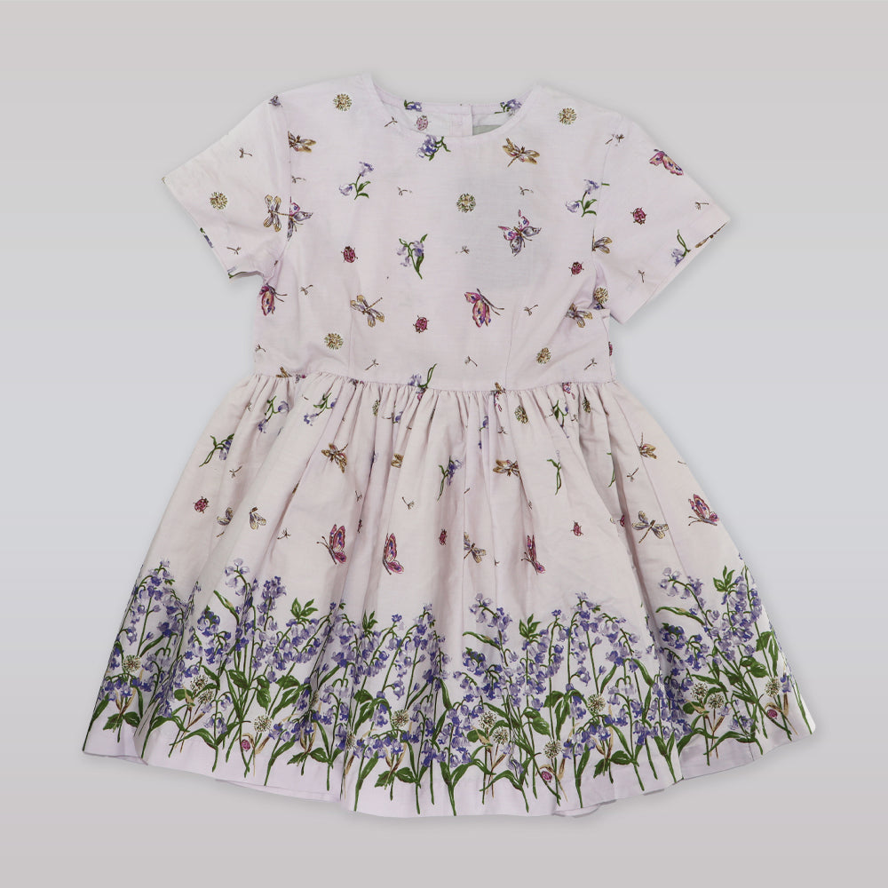 Their Nibs Bluebell Tulip Dress Lilac Floral Print Girls Dress