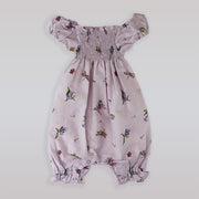 Their Nibs Lilac Bluebell Floral Cotton Baby Girl Romper Outfit
