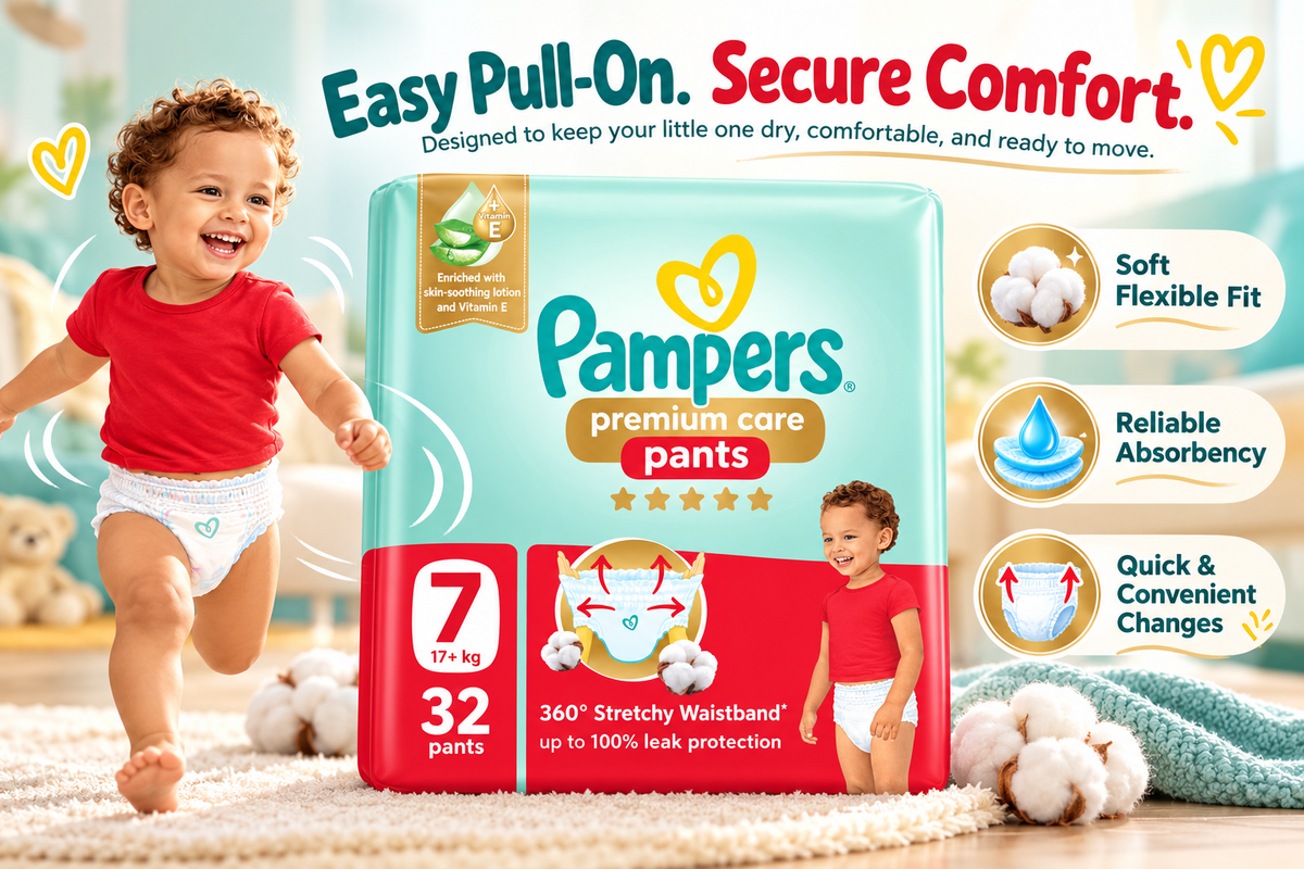 Pampers Premium Care Pants Size 7 – 32 Pants Value Pack