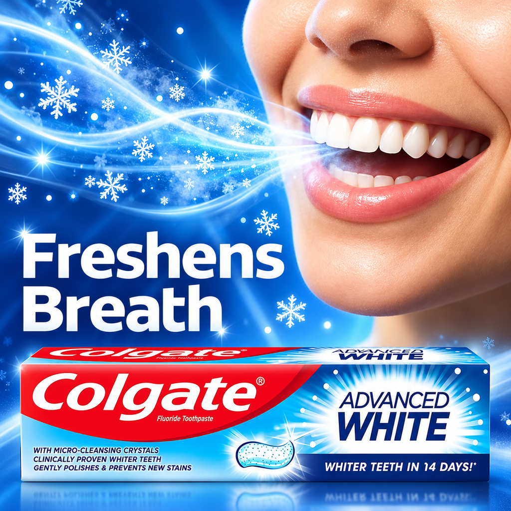 Colgate Advance Whitening 100ml – Everyday Whitening & Cavity Protection 10pcs