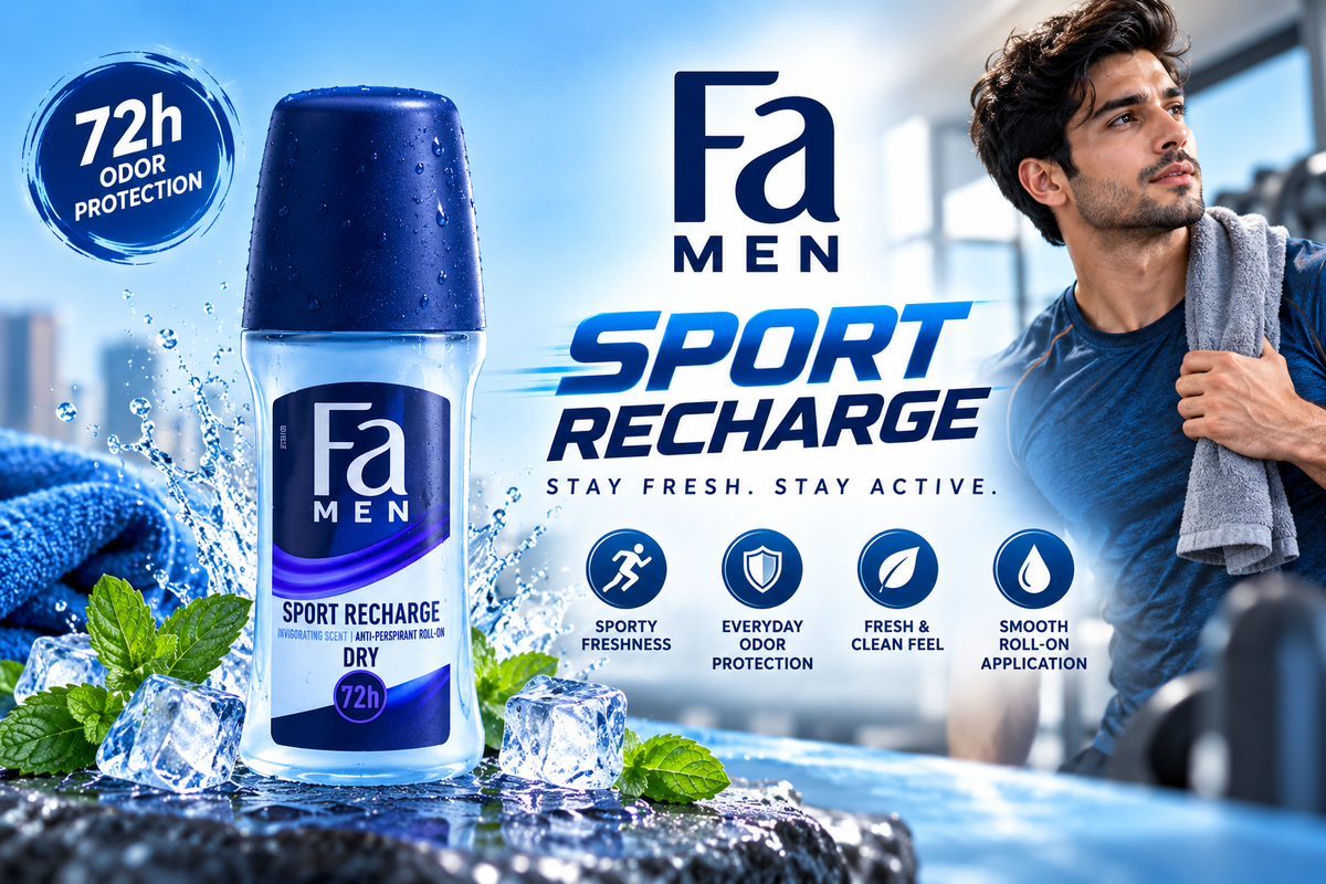 Fa Sport Recharging 50ml x 4pcs  – Daily Deodorant Roll-On