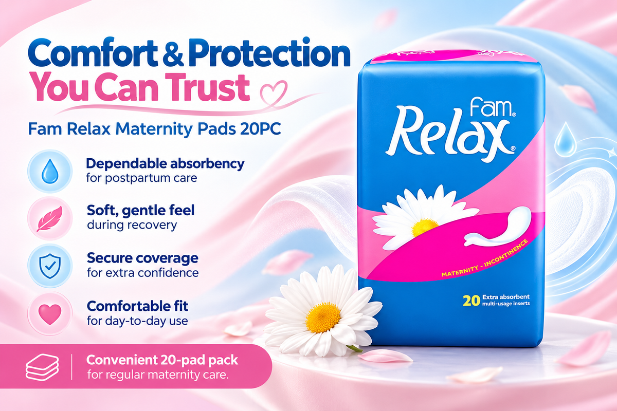Fam Relax Maternity Pads – 3pcs x 20pads Count for Postpartum Comfort