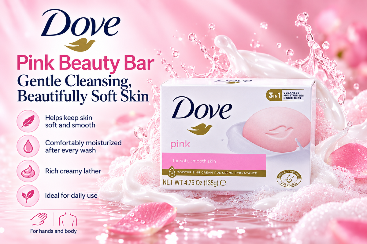Dove Pink Beauty Bar 135g x 8pcs – Gentle Cleansing & Soft Skin Care