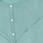 Girls Aqua Blue Logo Knit Button Up Cardigan Sweater