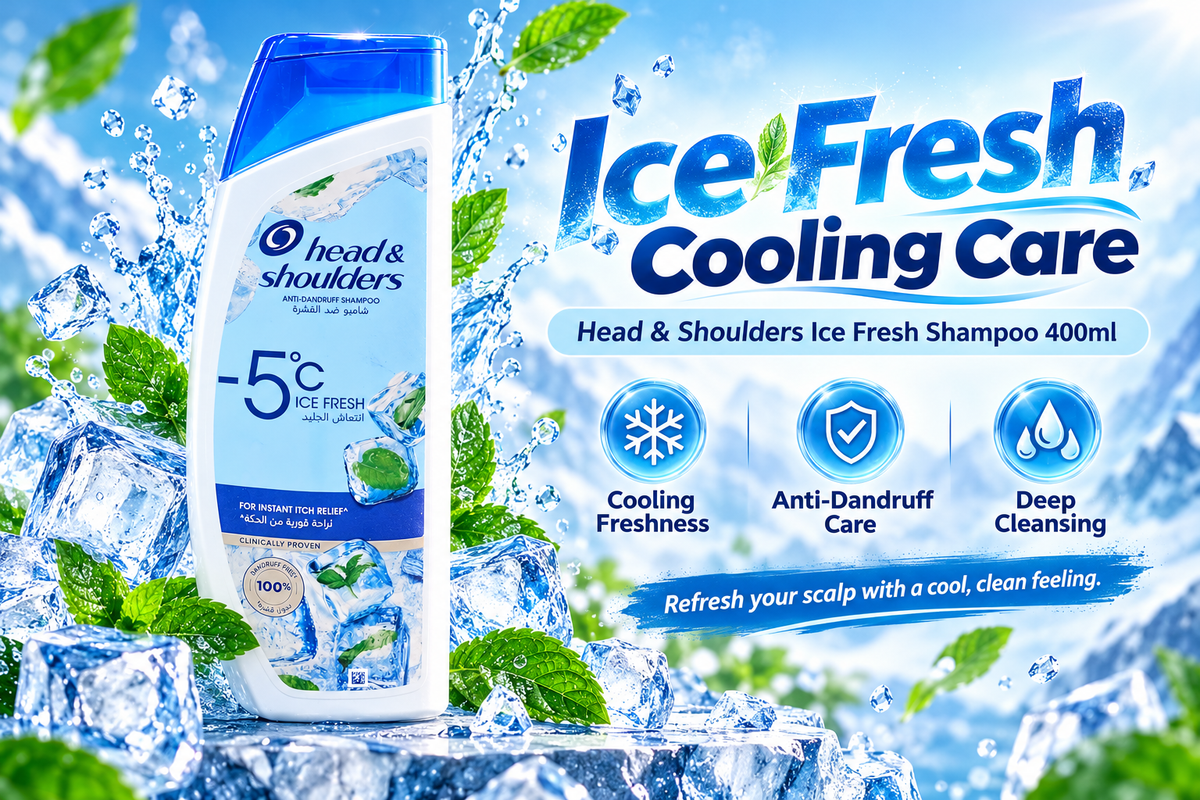 Head & Shoulders Ice Fresh 400ml – Fresh Scalp & Dandruff Protection 4pcs