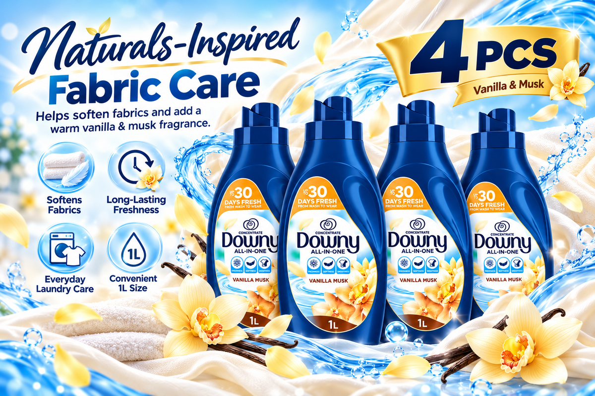 Downy Naturals Vanilla & Musk Fabric Softener – 1L