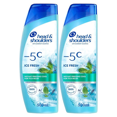 Head & Shoulders -5°C Ice Fresh Anti-Dandruff Shampoo | Value Pack 2 x 500ml