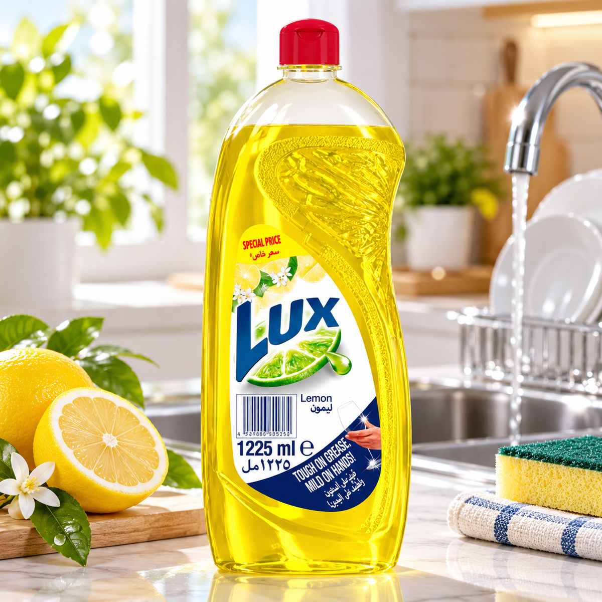 Lux Dishwashing Liquid | Lemon Fresh Scent | Value Pack 1225 ml