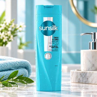 Sunsilk Thick & Long Hair Care Duo | Shampoo 400ml & Conditioner 320ml Bundle