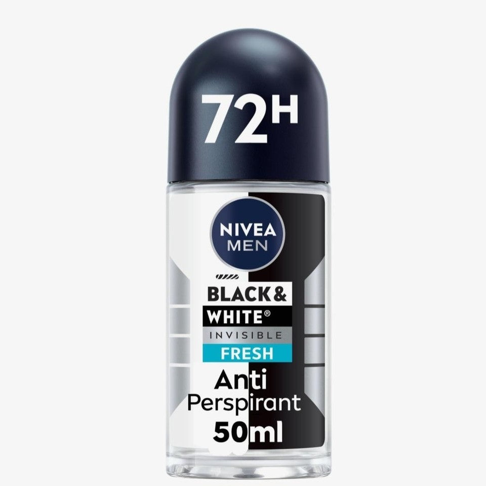Nivea Men Black & White Invisible Fresh Roll On Deodorant Anti Perspirant 50ml