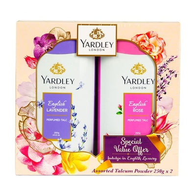 Yardley London English Lavender & English Rose Talcum Powder | Twin Pack (2 x 250g)