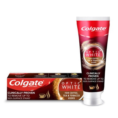 Colgate Optic White Stain Removal Toothpaste for Coffee, Tea & Tobacco | 75ml
