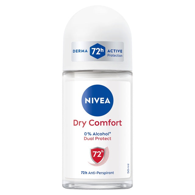 Nivea Dry Comfort Antiperspirant Roll-On for Women 72H Odour Control 50 ml