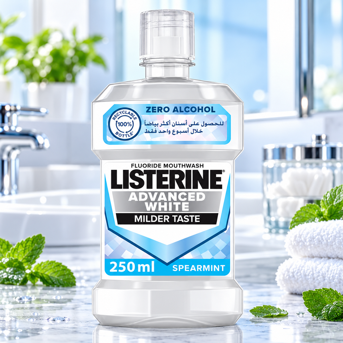 Listerine Advanced White Milder Taste Spearmint Mouthwash | 250ml