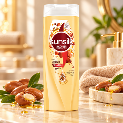 Sunsilk Curl Hydration & Frizz Control Hair Shampoo - Argan Oil (400 ml)
