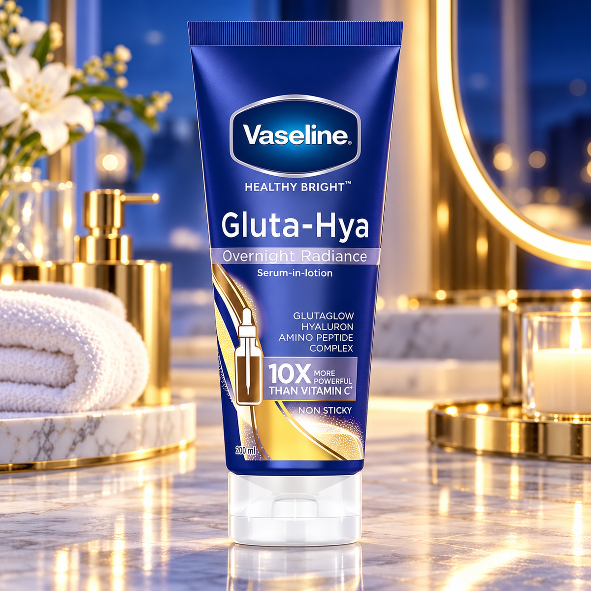 Vaseline Healthy Bright Gluta-Hya Night Repair Body Lotion - 300 ml